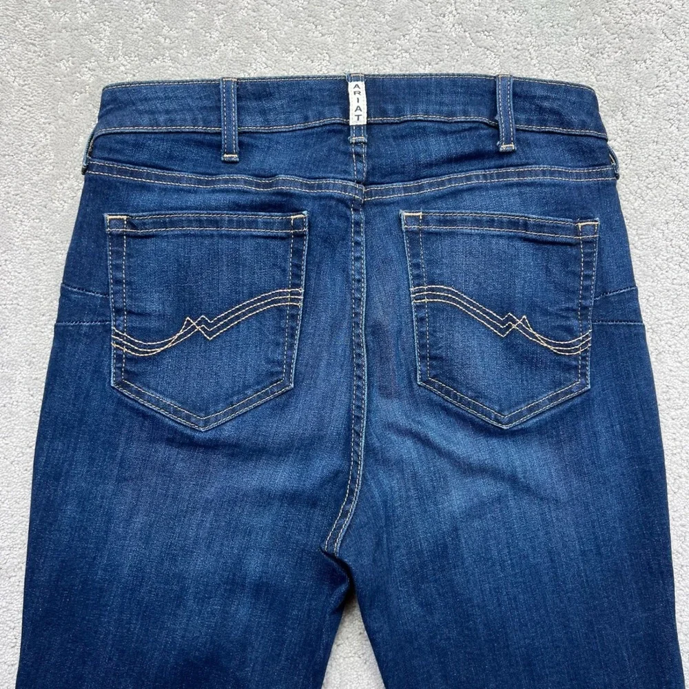 Ariat REAL Jeans Women 31R(31x32.5) High Rise Bootcut Ballary Blue Denim Stretch - Picture 12 of 16